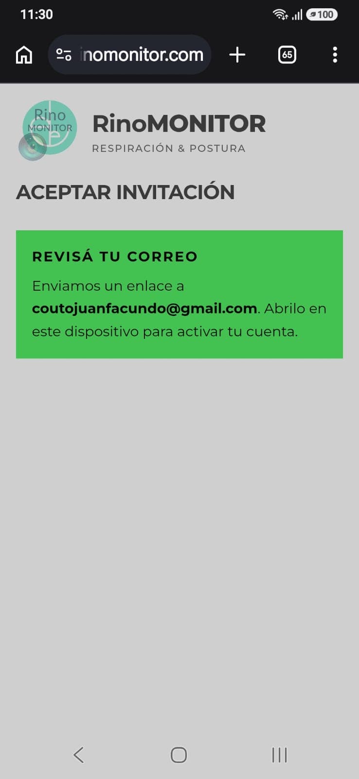 RinoMONITOR mobile — Onboarding by invitation