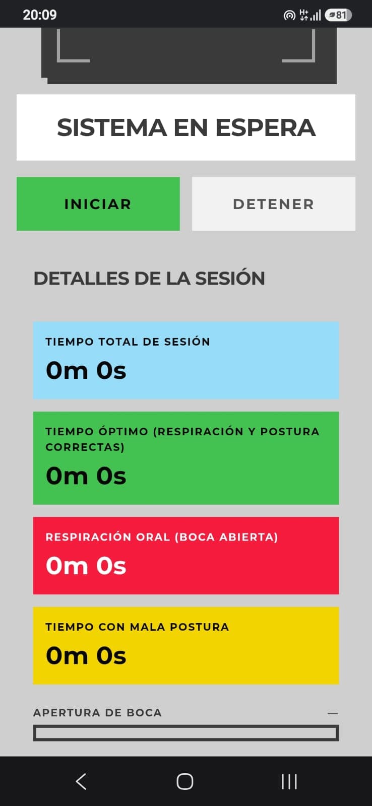 RinoMONITOR mobile — System on standby